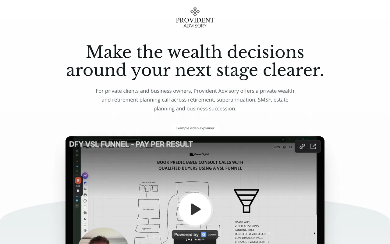 Landing page preview